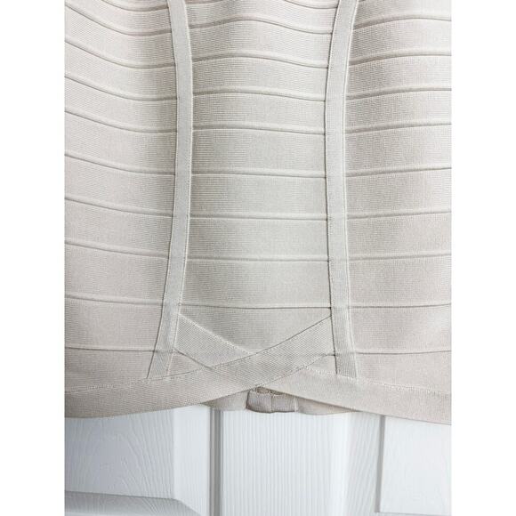 Herve Leger Vivien Beige Bandage Mini Dress - Picture 4 of 7